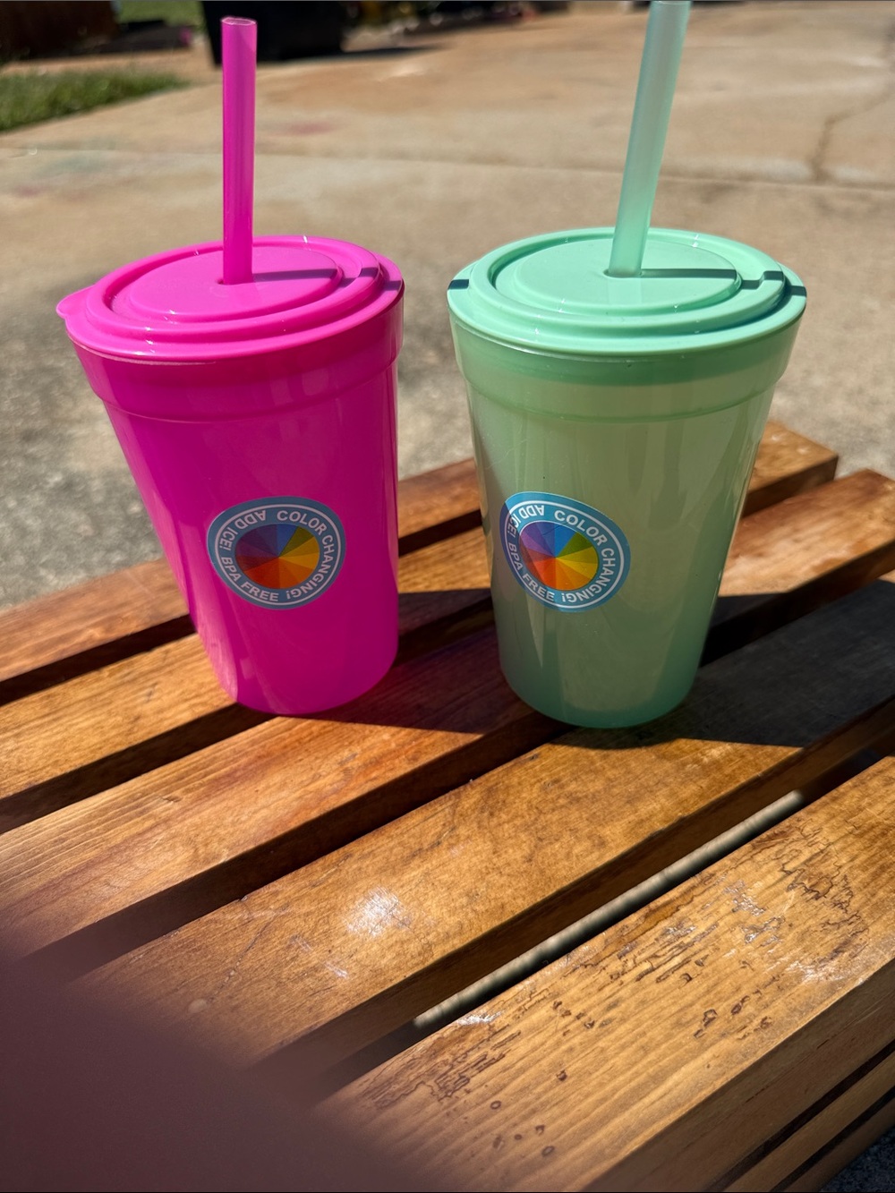 Kids Reusable Straw Cup - Pink and Mint Set